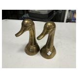 Pair of Brass Duck Bookends