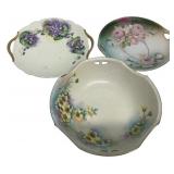 Hand-Painted Porcelain Serving Pieces (3)