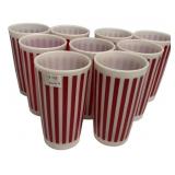 Hazel Atlas Red Stripe Tumblers Set 8