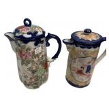 Pair Japanese Porcelain Chocolate Pots