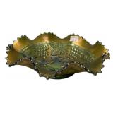 Carnival Glass Grape Pattern Bowl