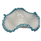 Fenton Aqua Crest Milk Glass Bowl