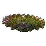 Carnival Glass Grape & Cable Bowl