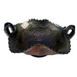 Carnival Glass Two-Handled Bowl