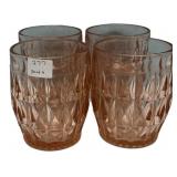 Pink Depression Glass Tumblers Set/4
