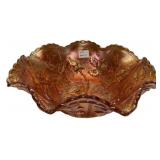 Marigold Carnival Glass Rose Bowl