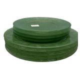 Green Jade-ite Glass Plates Set