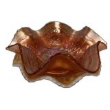 Carnival Glass Ruffled Edge Bowl