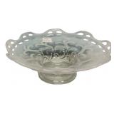 Opalescent Glass Footed Bowl Scroll