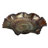 Carnival Glass Ruffled Edge Bowl