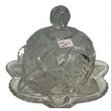 Pressed Glass Domed Butter Dish