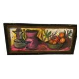 16"h., 33"w  Unsigned Still Life Painting Framed