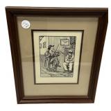 Framed Ink Print Fiddle Player by Jack Yeats