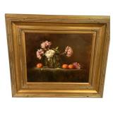 Lucy Mazzaferro Signed Floral Still Life Oil Paint