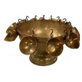 Brass Punch Bowl Set with Cups