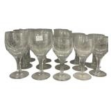 Set of 12 Clear Glass Wine Goblets