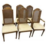 Set of 6 Cane Back Dining Chairs