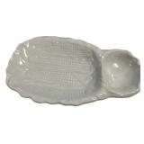White Ceramic Corn Cob Serving Dish