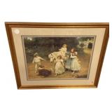 Victorian Children & Pony Framed Print