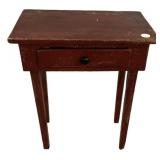 Primitive Red Painted Side Table