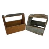 Pair Primitive Wood Tool Carriers