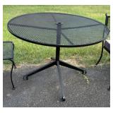 Black Wrought Iron Pedestal Round Table