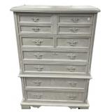 Gray Painted Chest-on-Chest Dresser