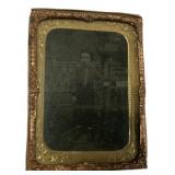 Victorian Tintype Portrait in Brass Mat