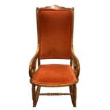 Victorian Walnut Upholstered Rocker
