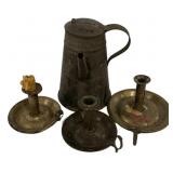 Antique Tin & Brass Lighting Lot (4)