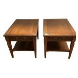 Pair Traditional Wood End Tables