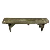 Antique Green-Painted Primitive Bench