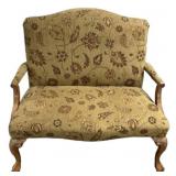 Queen Anne Style Upholstered Settee