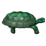 Czech Malachite Glass Turtle Figurine