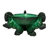 Czech Malachite Glass Ram Ashtray