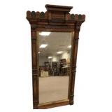 Victorian Eastlake Carved Walnut Mirror