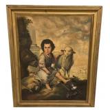 Signed 1928 The Good Shepherd Reproduction of  Spa