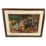 Signed Charlene Williams Framed Folk Art Painting