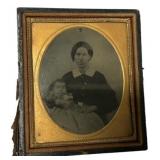 Antique Ambrotype Mother & Child c1860