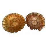 Pair Marigold Carnival Glass Bowls