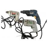 Lot of 3 Corded Electric Drills