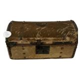 Antique Cowhide Covered Document Box