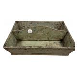 Antique Green Painted Wood Tool Caddy