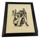 17"w., 14"h Signed Roland Golden Civil War Print
