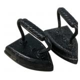 Pair Antique Cast Iron Sad Irons