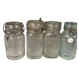 Antique Glass Canning Jars Lot of 4