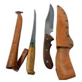 Two Fixed Blade Knives w/ Sheaths