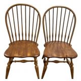 Pair Windsor Style Bow Back Chairs