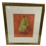 Framed Pastel Still Life Two Pears