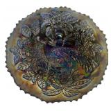 Carnival Glass Peacock & Urn Bowl